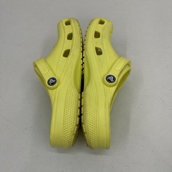 Crocs Classic Yellow Slip On Clogs Shoes w Floral Jibbitz 10001 Mens 8 Womens 10 - Picture 6 of 8